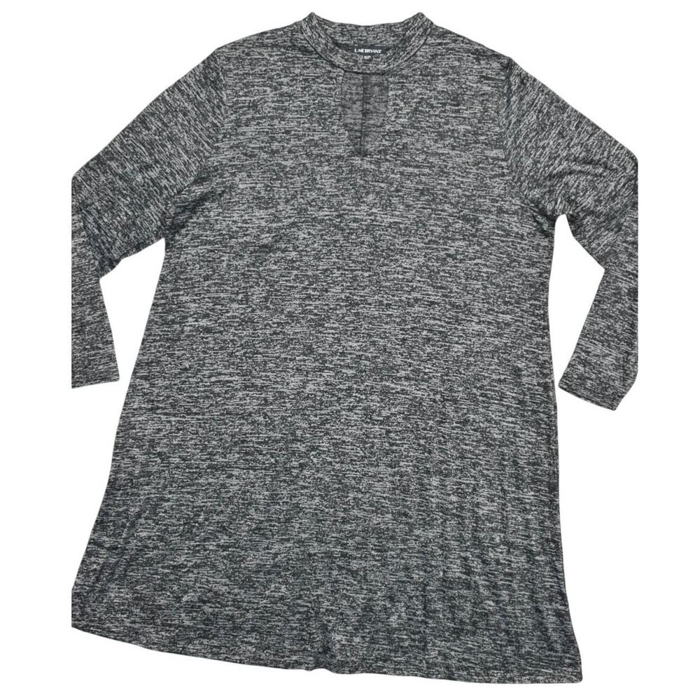 Lane Bryant Gray Sweater Dress Size 18/20 Plus Knee Length Long Sleeve